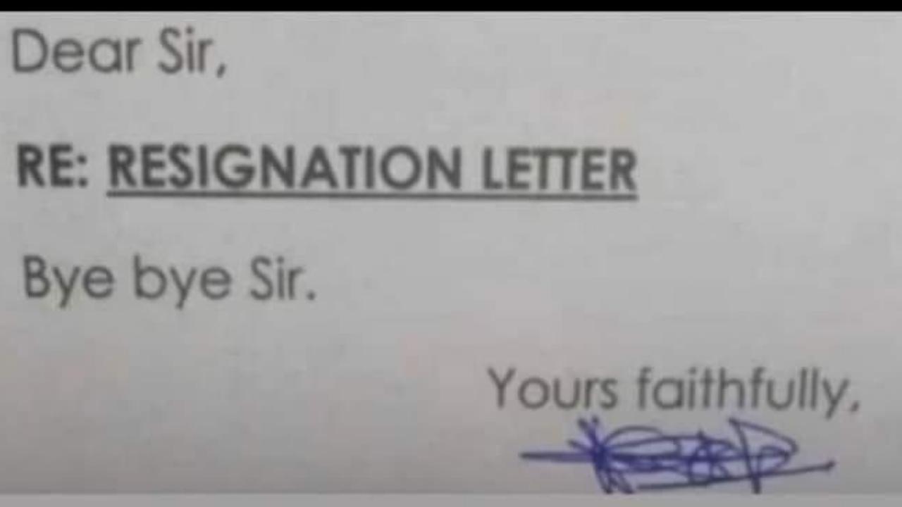 Unique Resignation Letter Written Bye Bye Sir