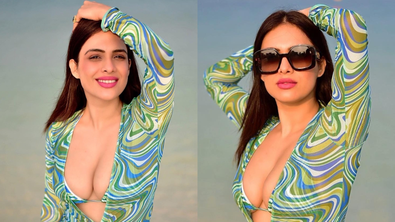 Neha Malik In Deep Neck Dress