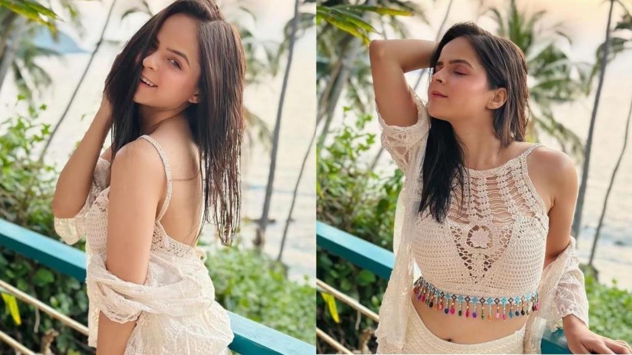Palak Sindhwani In Net Crop Top