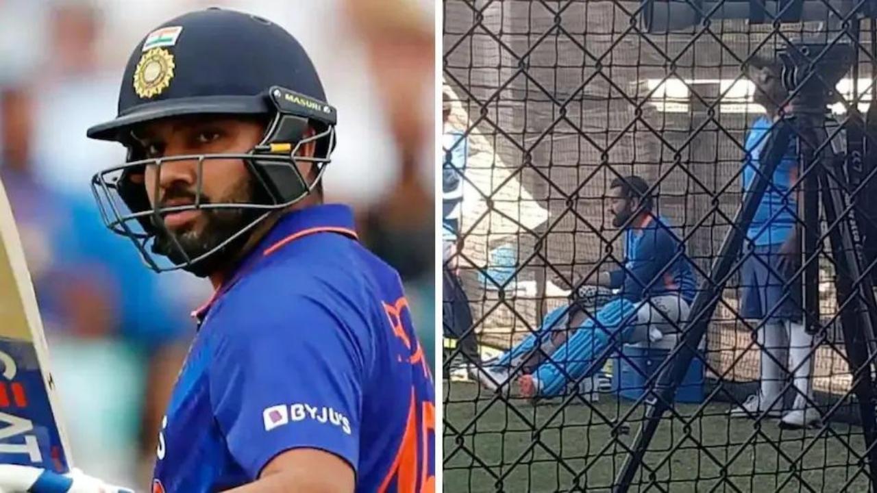 Rohit Sharma Hits On His Right Hand