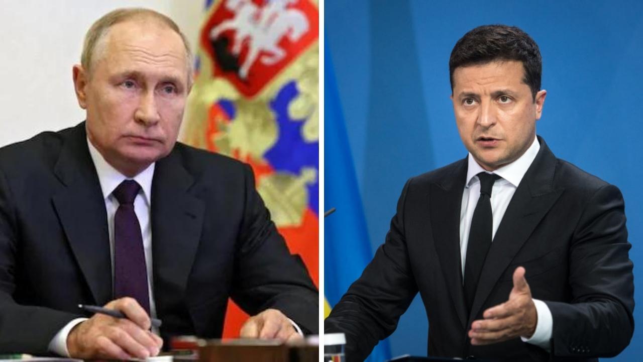 Volodymyr Zelenskyy and Vladimir Putin