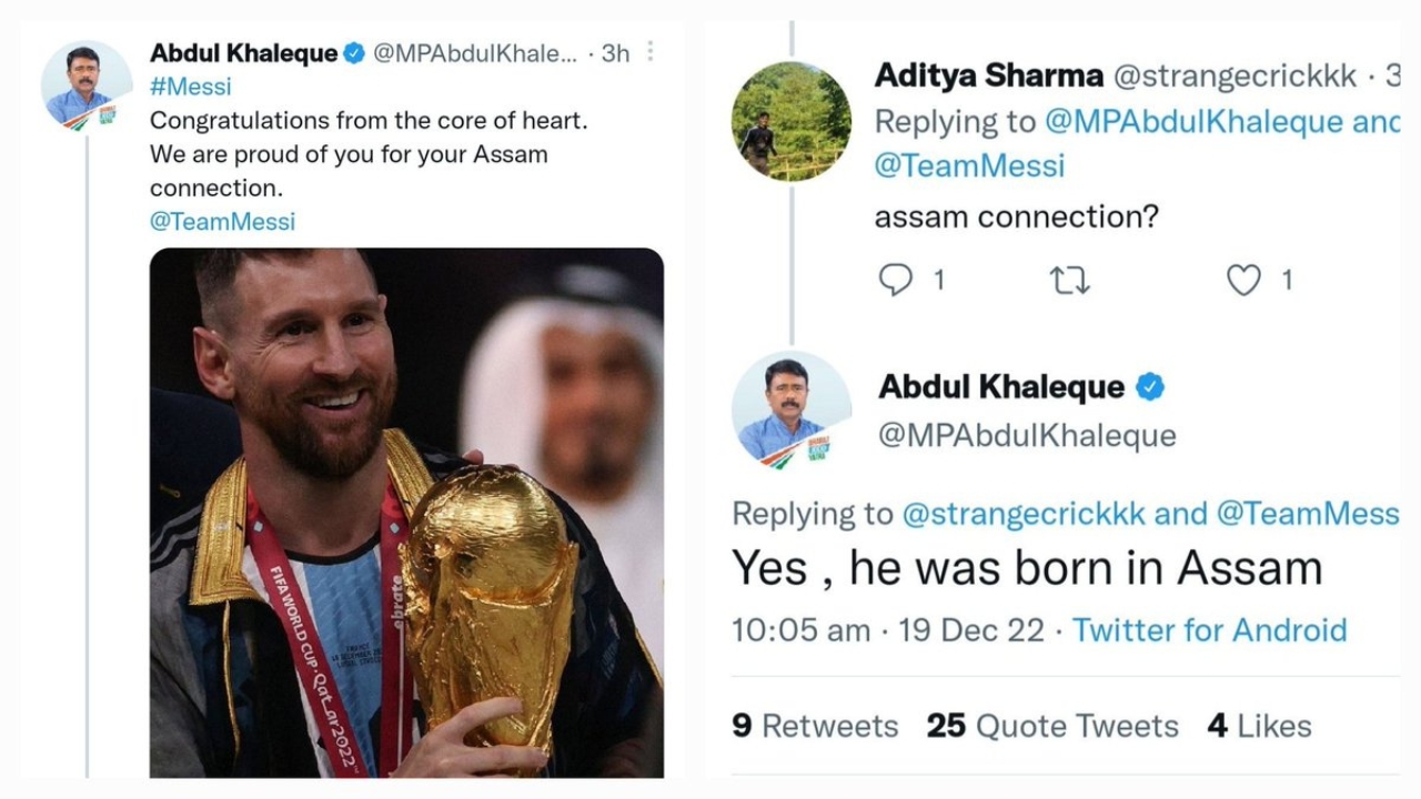 Congress MP Abdul Khaliq And Lionel Messi