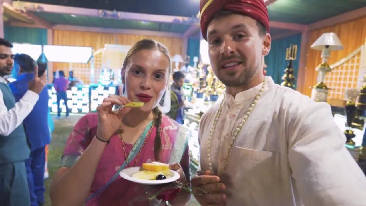 European Couple In Indian Marriage