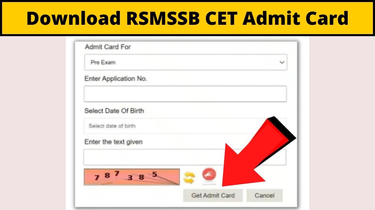 RSMSSB CET Admit Card