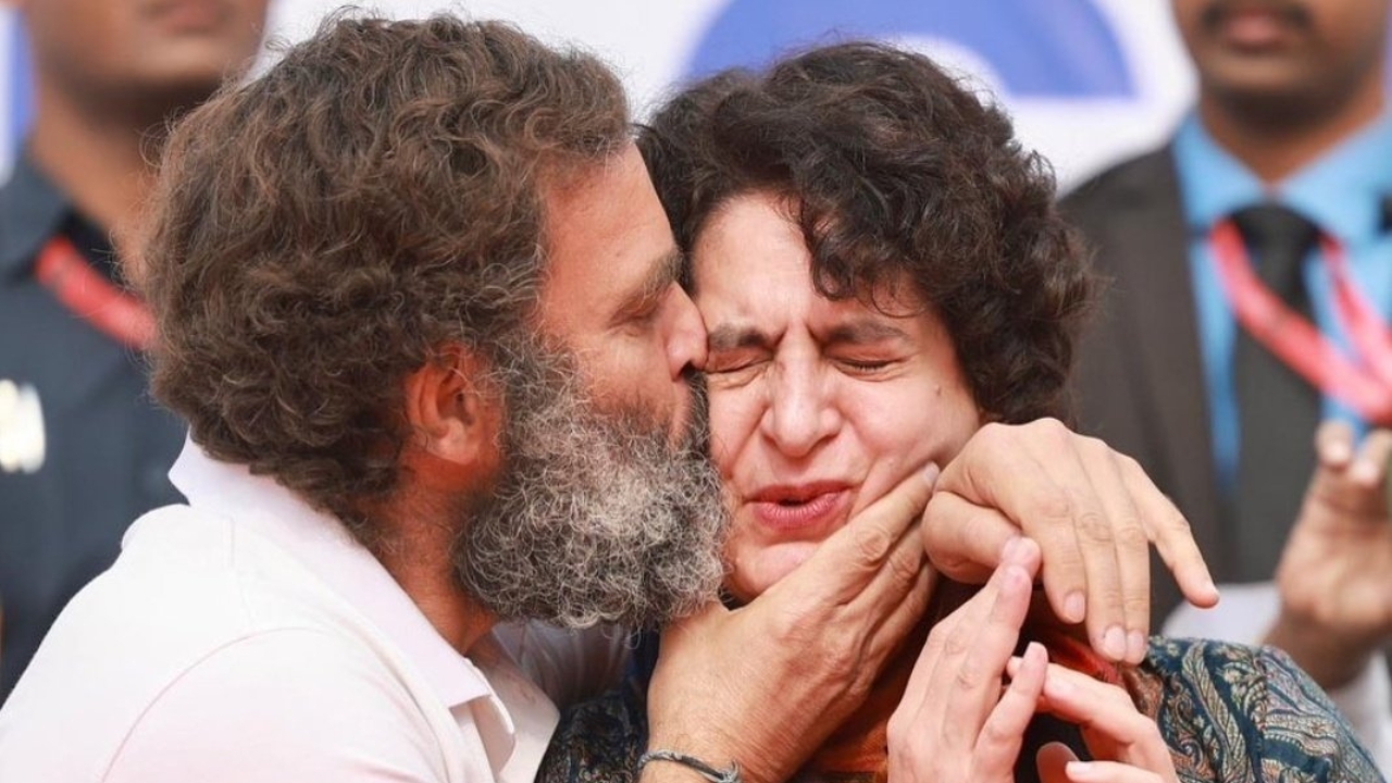 Rahul Gandhi Kiss Priyanka Gandhi