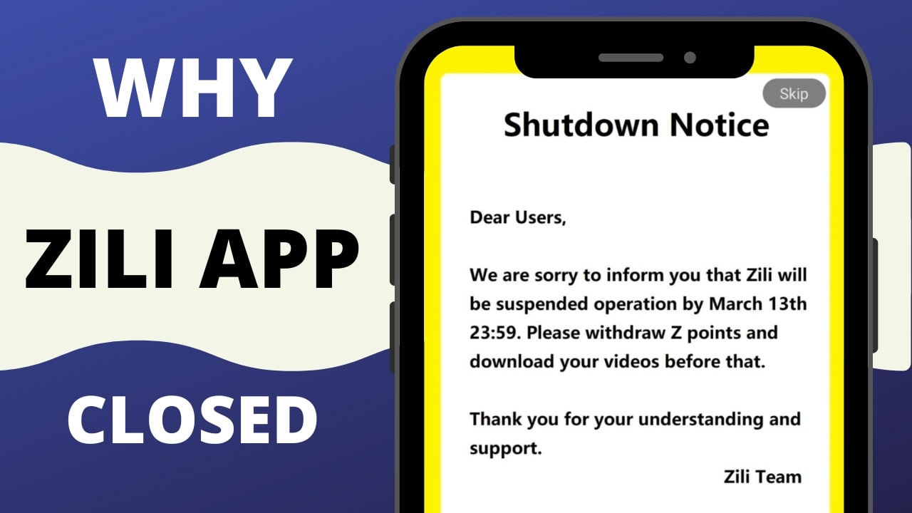 Zili App Shutdown