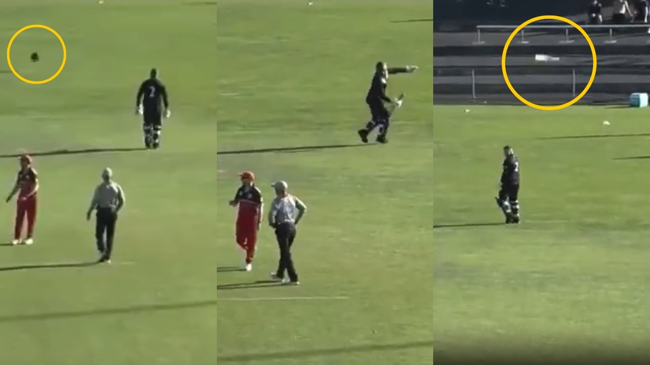 Jarrod Kaye Hurls Helmet Bat
