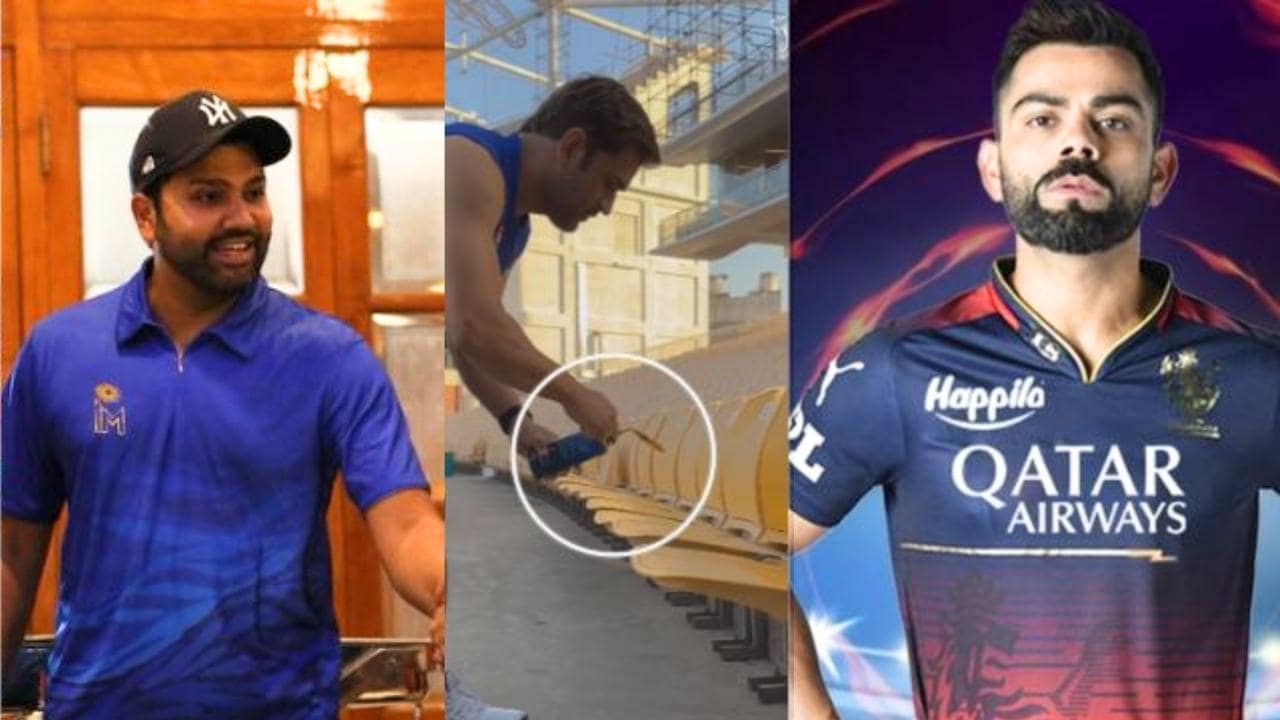 MS Dhoni Painting Chairs