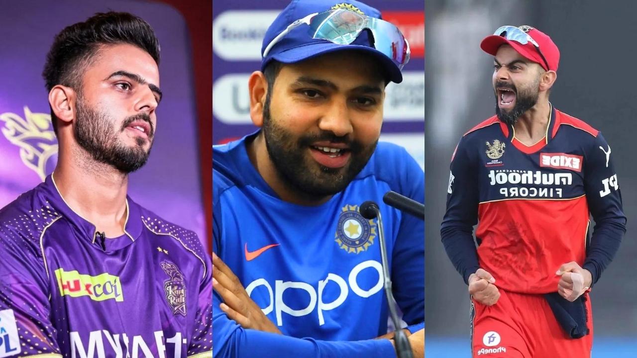 Nitish Rana, Rohit Sharma and Virat Kohli