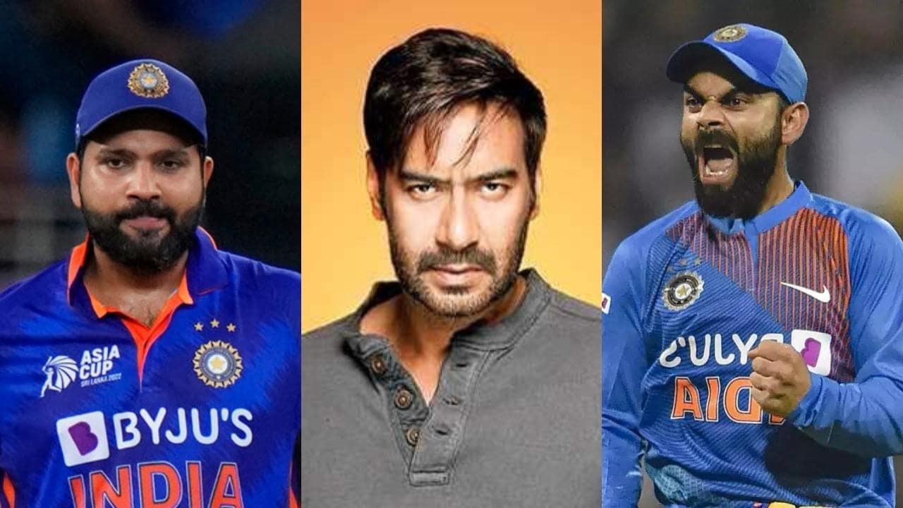 Rohit Sharma, Ajay Devgn and Virat Kohli
