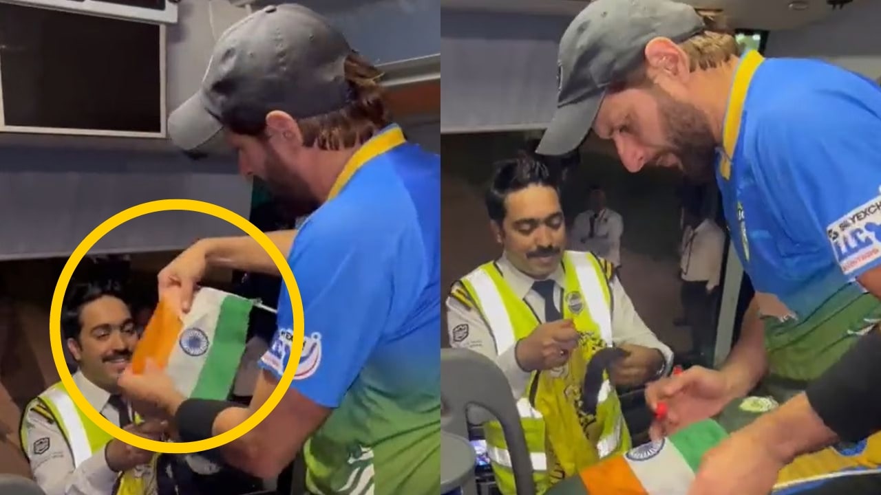 Shahid Afridi Autograph On Indian Flag