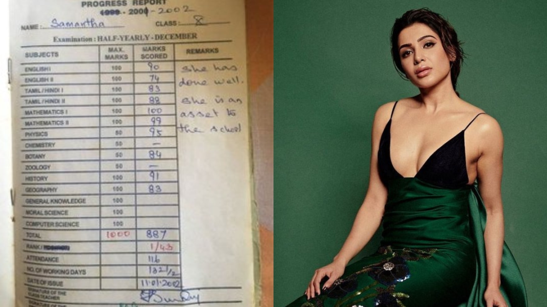 Samantha Ruth Prabhu Report Card