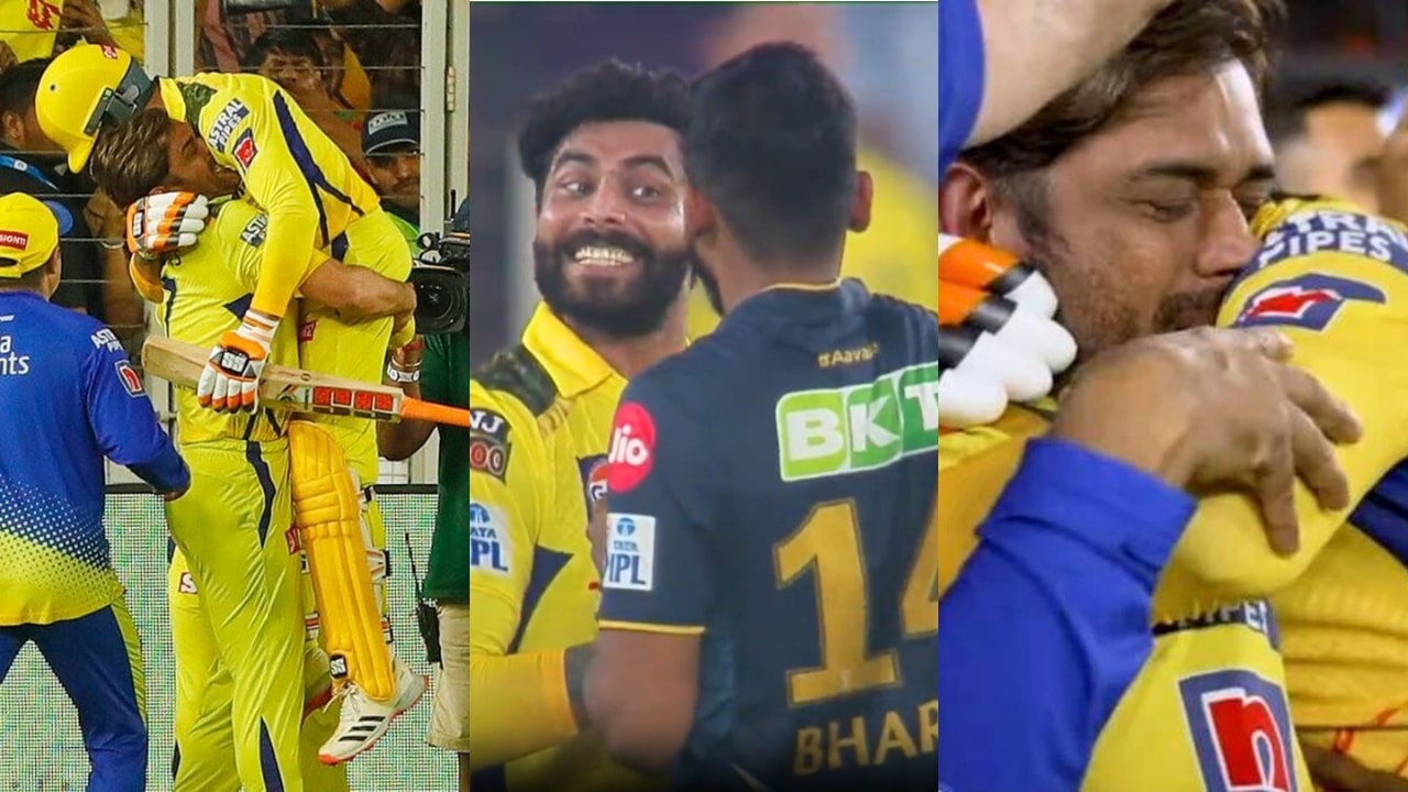 MS Dhoni Lifts Ravindra Jadeja