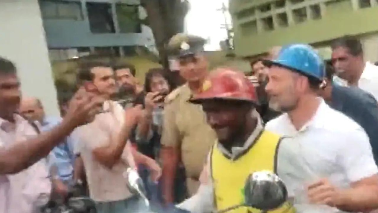 Rahul Gandhi On A Scooter