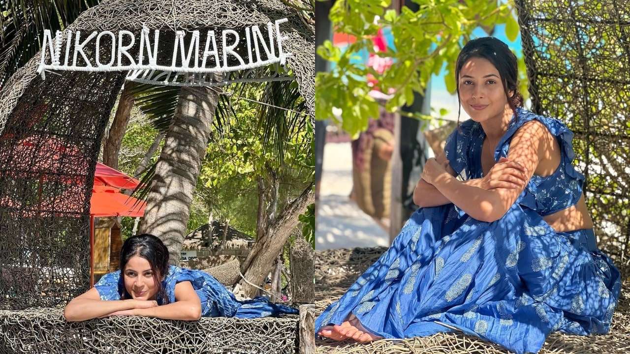Shehnaaz Gill Blue Bohemian Look