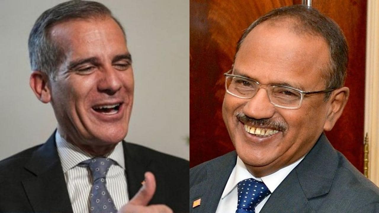 Eric Garcetti and Ajit Doval
