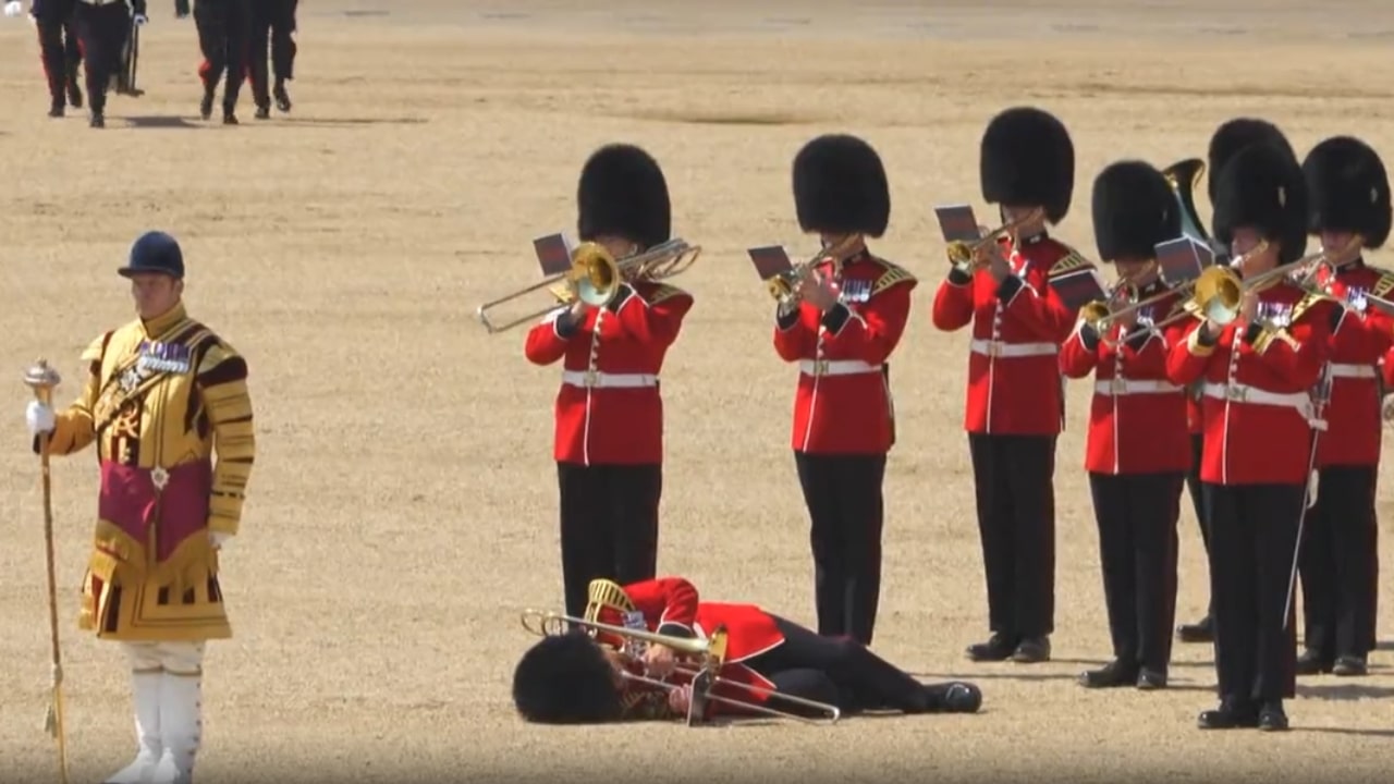Heatwave In London Causes Soldiers To Faint