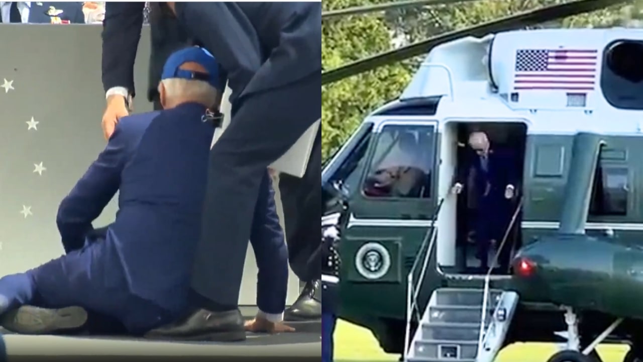 Joe Biden Bumps Head On Helicopter