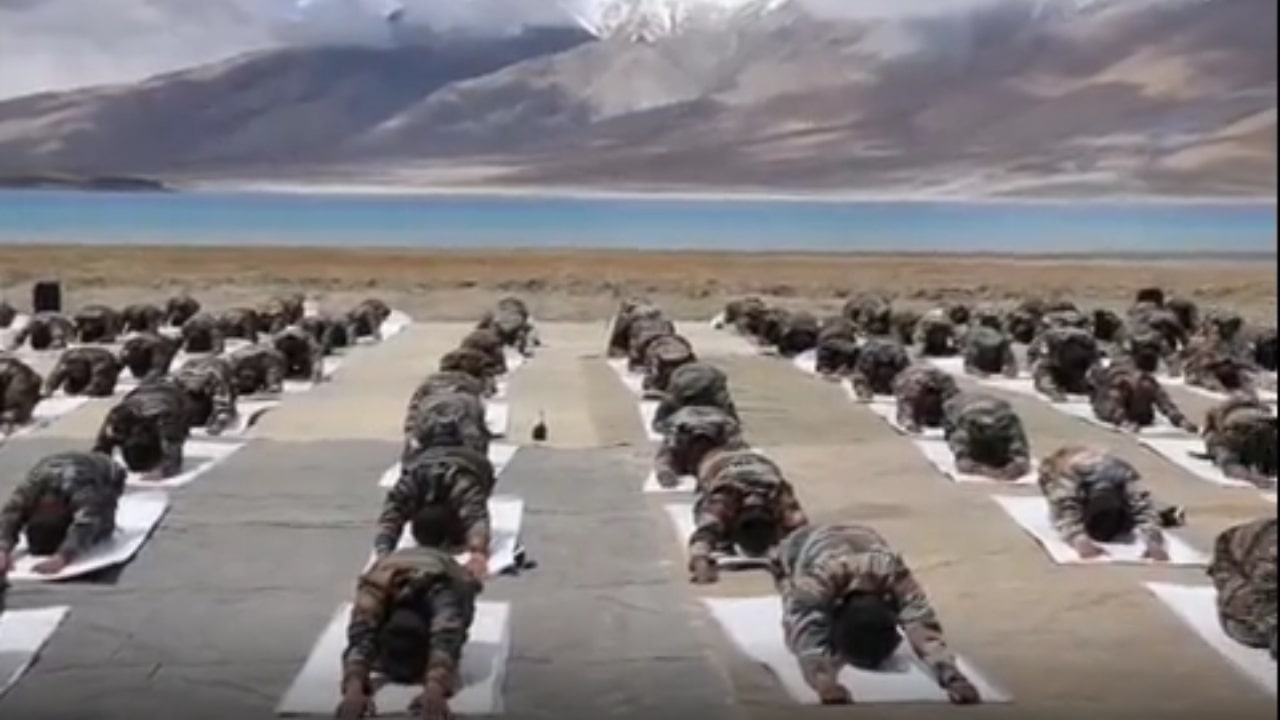 Pangong Tso Lake International Yoga Day 2023