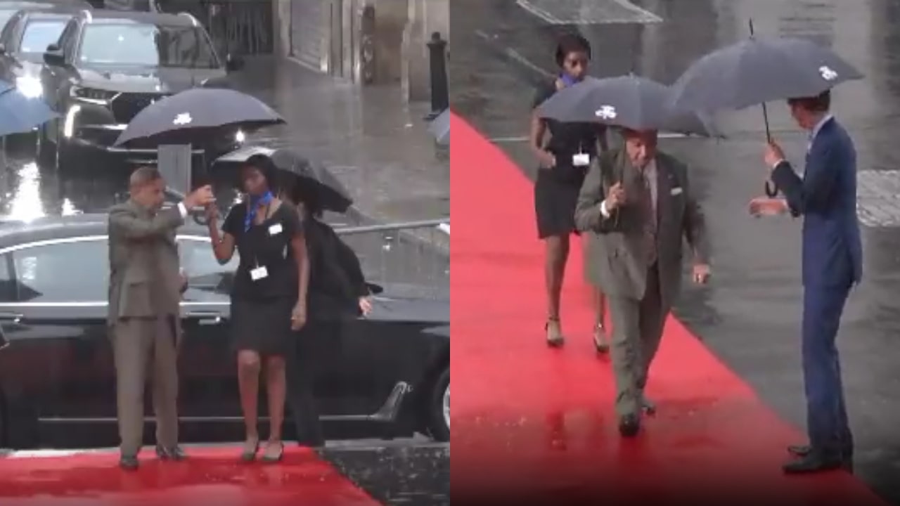 Shehbaz Sharif Snatches Umbrella