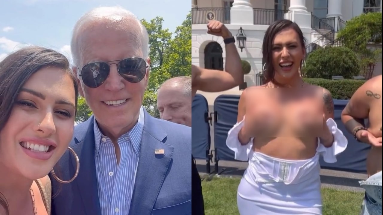 Transgender Topless In Front Of Joe Biden