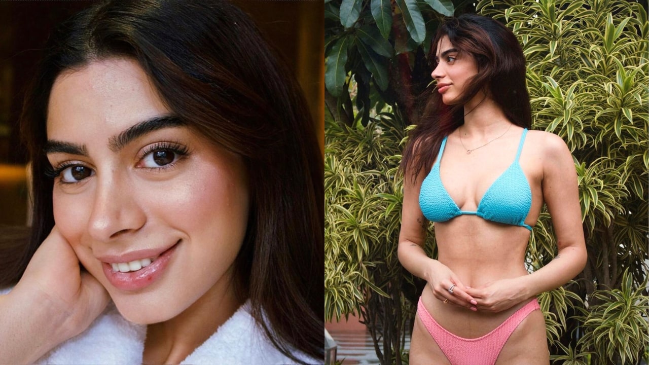 Khushi Kapoor In Blue Pink Bikini
