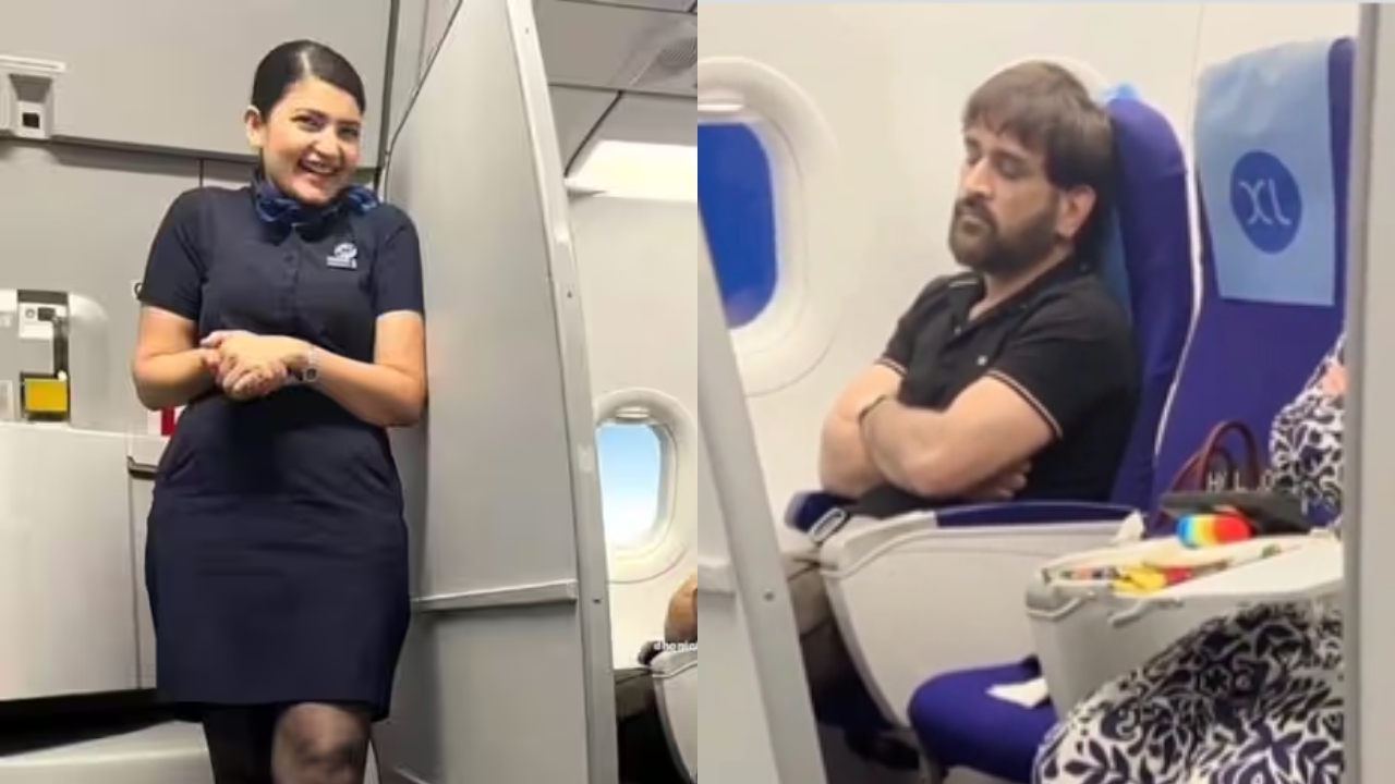 MS Dhoni Sleeping In Flight Viral Video