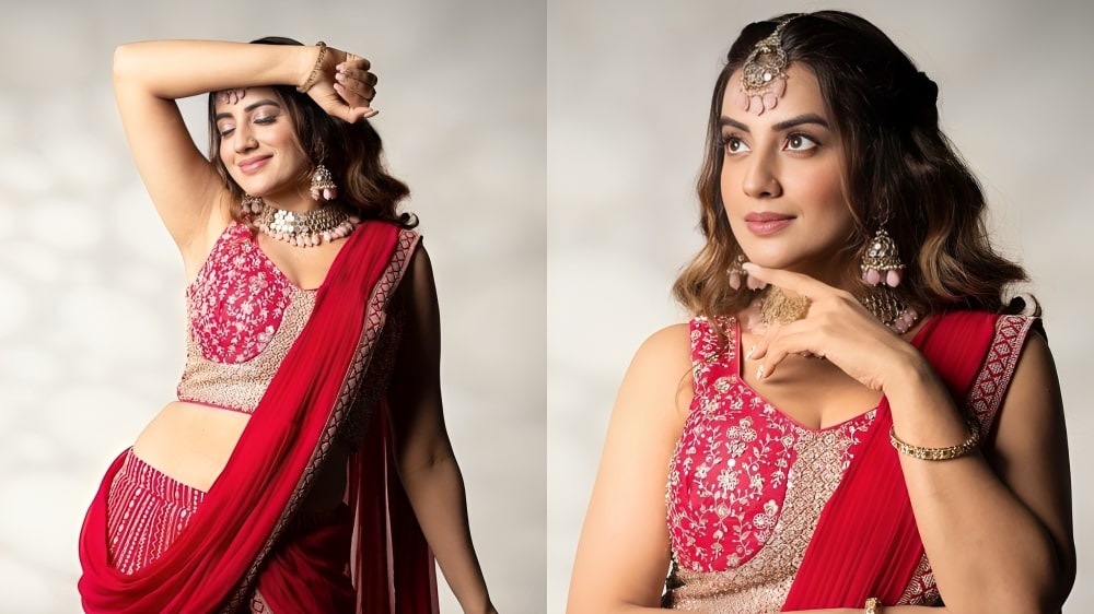 Akshara Singh In Pink Sharara Top
