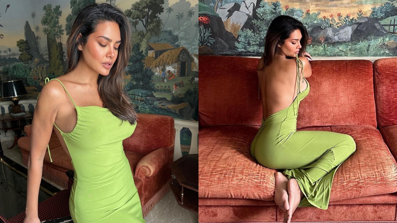 Esha Gupta Green Bodycon Dress