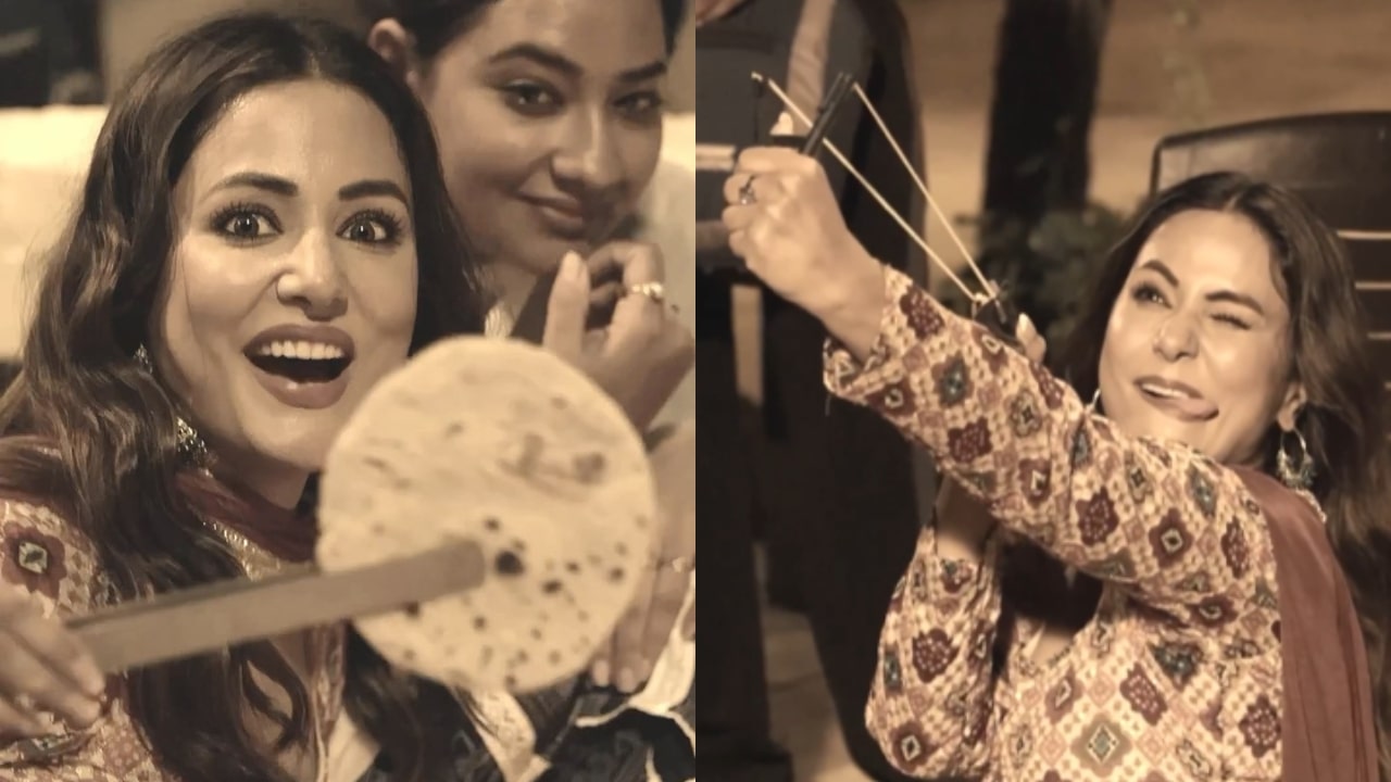 Hina Khan Making Roti On Stove