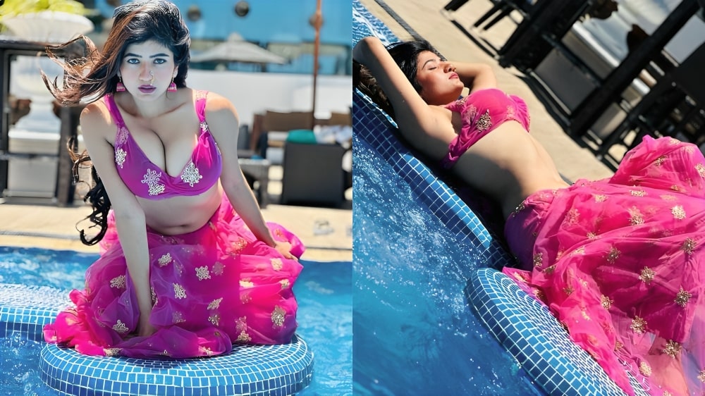Neha Singh Dance In Pink Saree