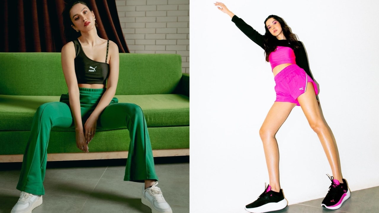 Shanaya Kapoor Pink Shorts and Sports Bra