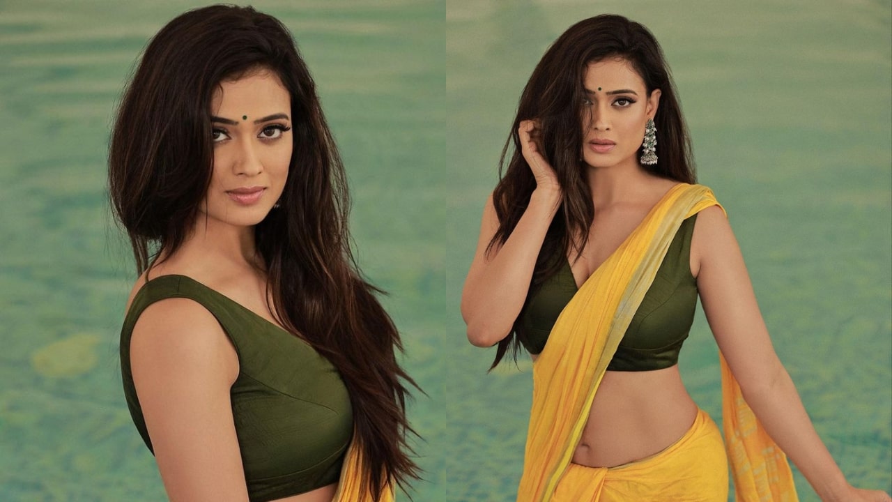Shweta Tiwari Yellow Saree