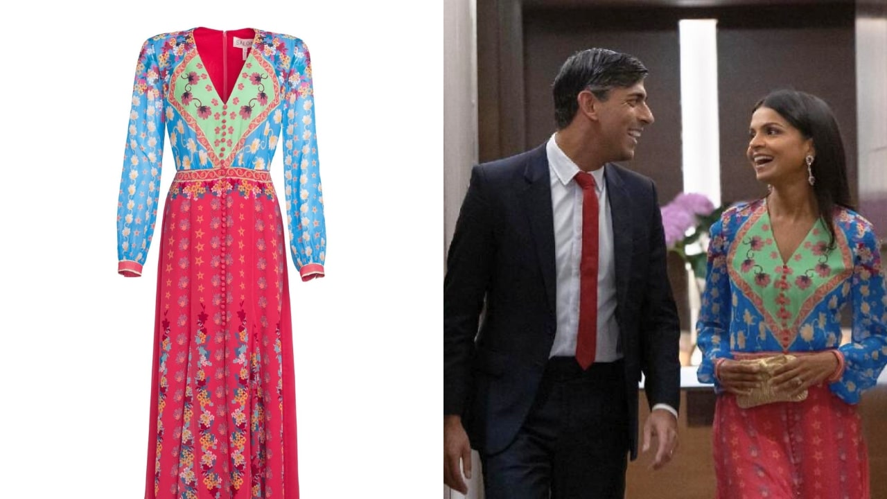 Akshata Murthy Annabel Dress In Vibrant Lupins Print