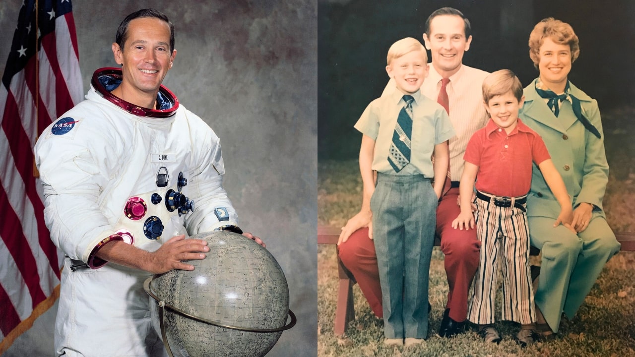 Charles Duke Family Photo On Moon