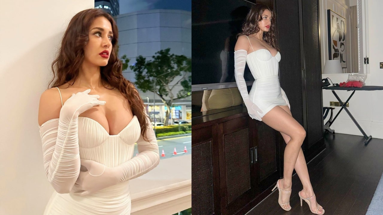 Disha Patani White Tight Dress
