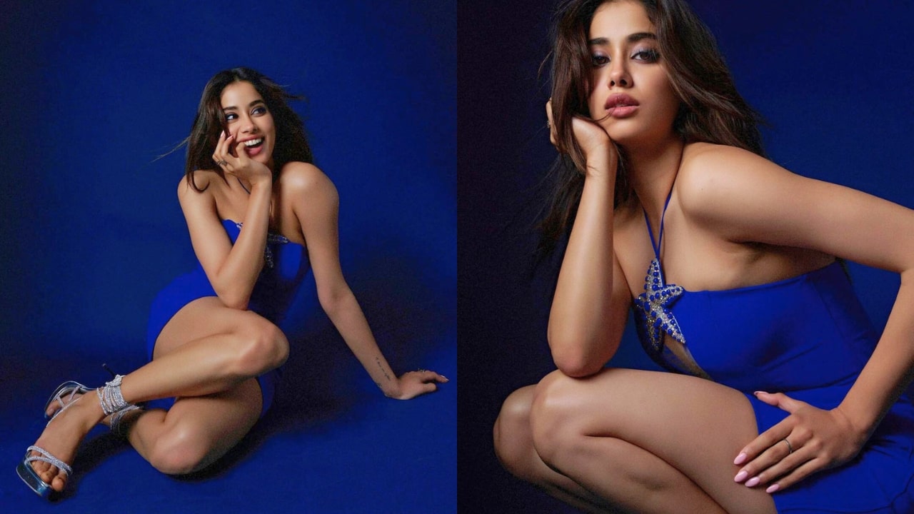 Janhvi Kapoor In Blue Bodycon Dress
