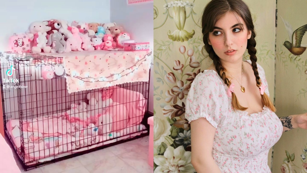 Lia Parker Sleeping In Dog Cage