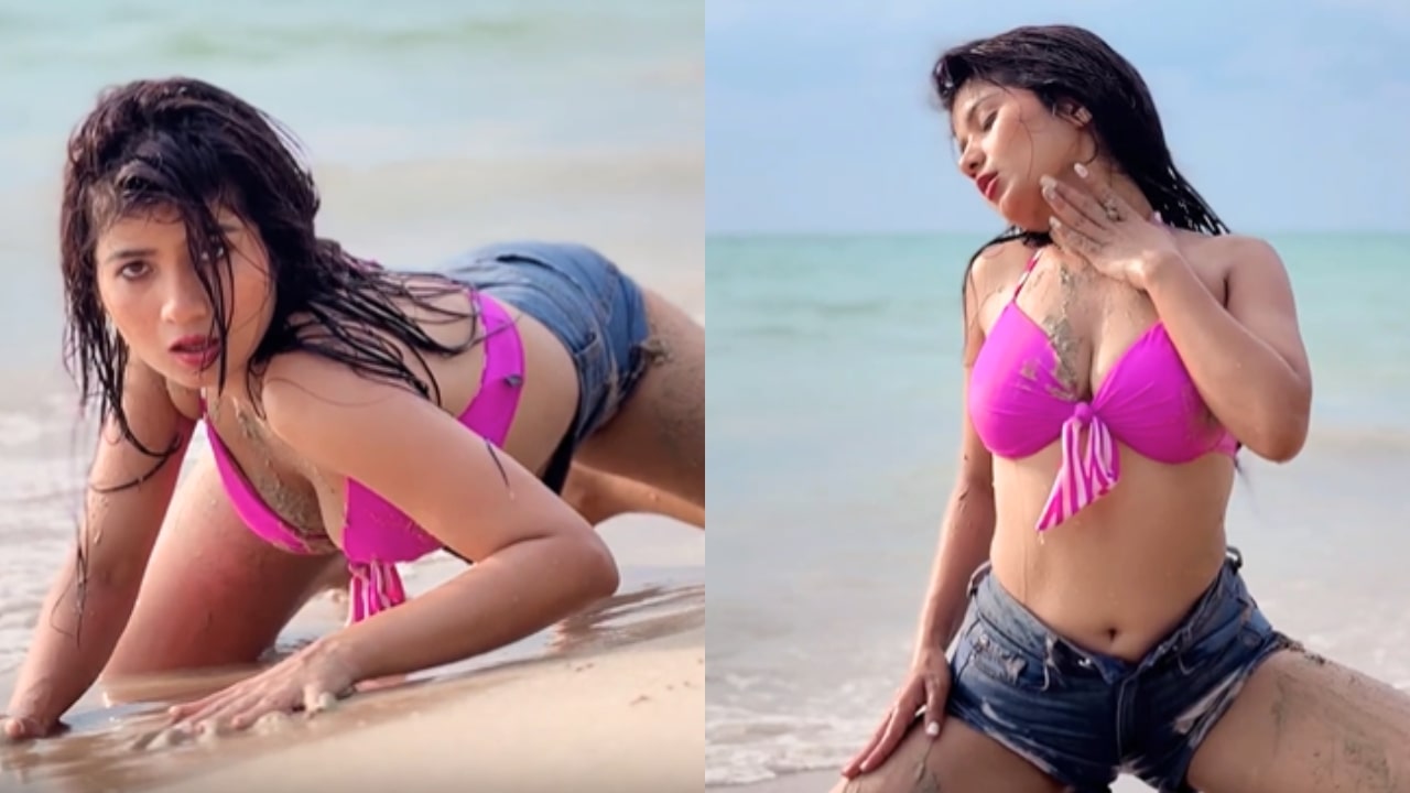 Neha Singh In Pink Bra