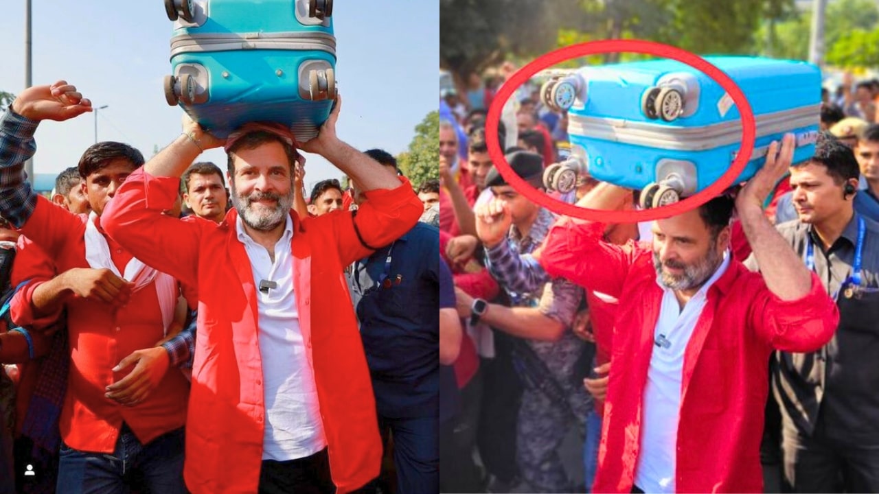 Rahul Gandhi Carry Suitcase On Head