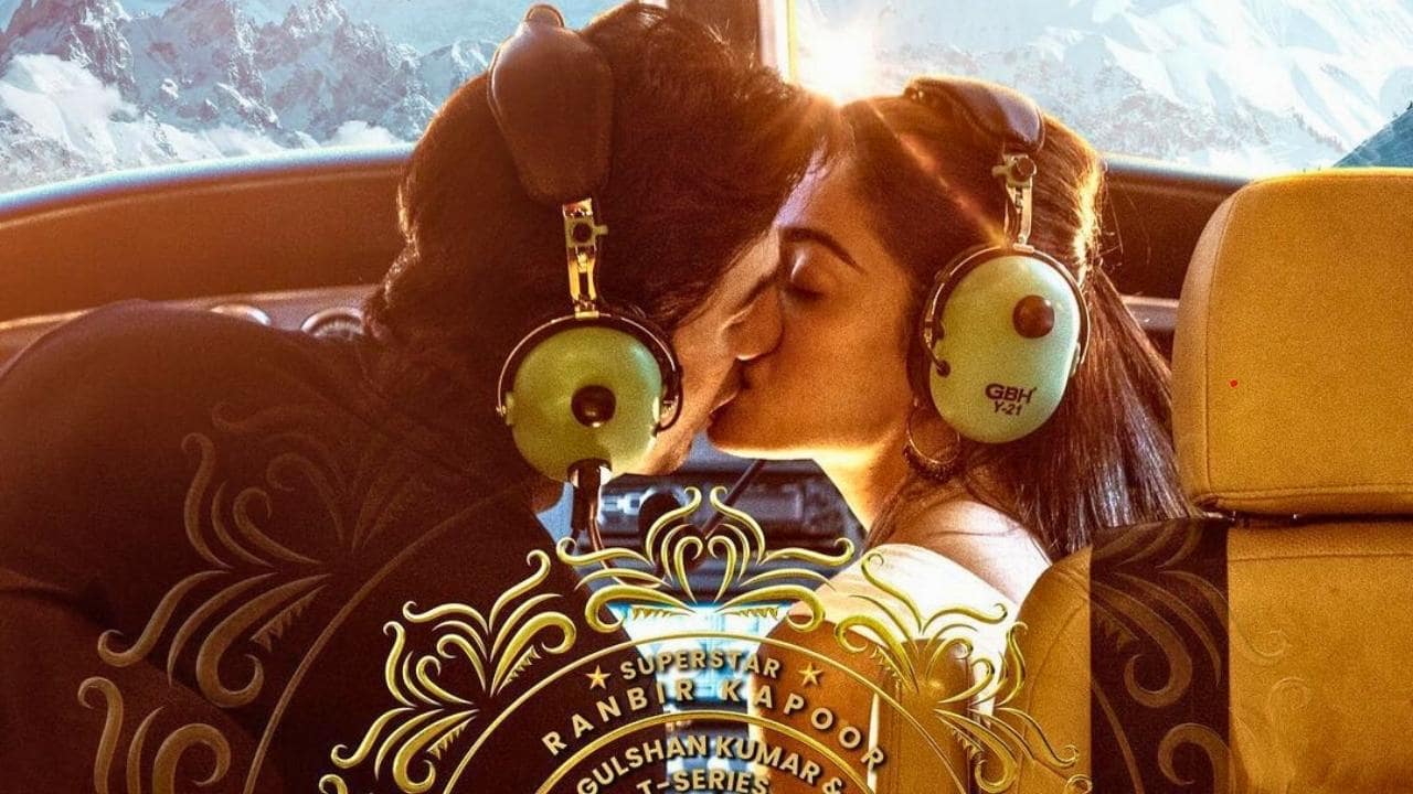 Ranbir Kapoor and Rashmika Mandanna Lip Lock Poster