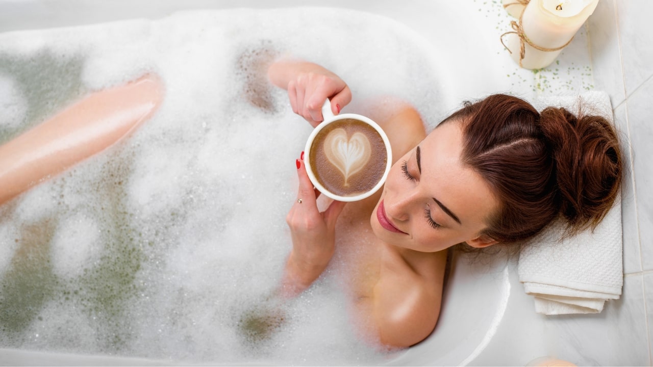 Woman Bathing In Bathtub