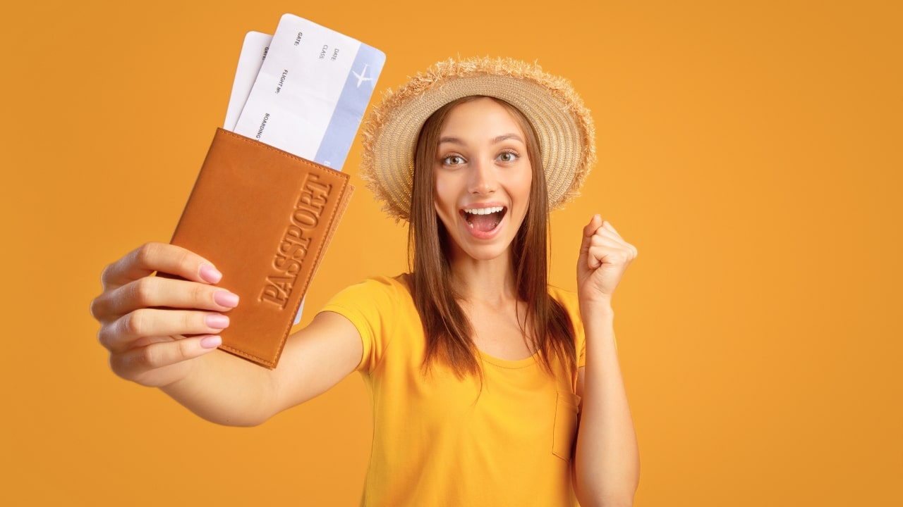 Girl Showing Flight Ticket
