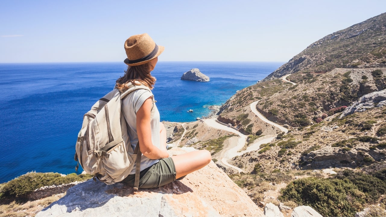 Young Woman Traveler Enjoying Nature