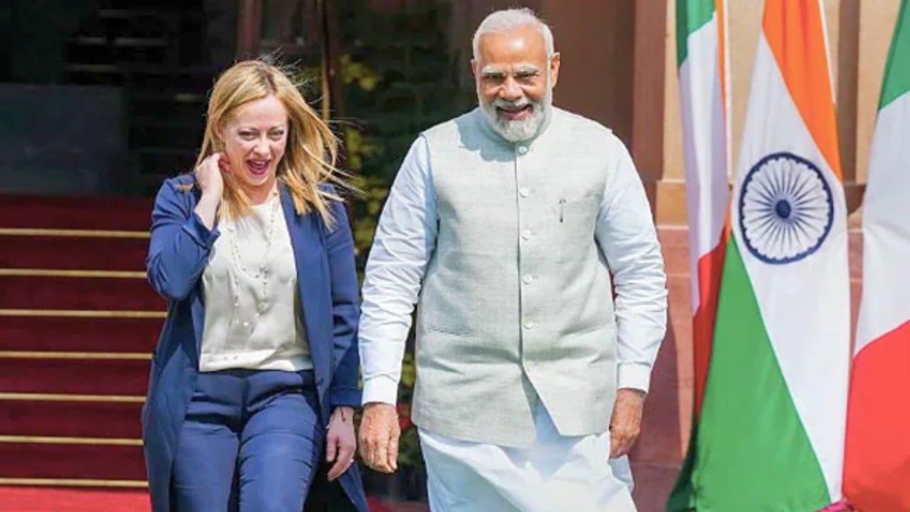 Giorgia Meloni and Narendra Modi
