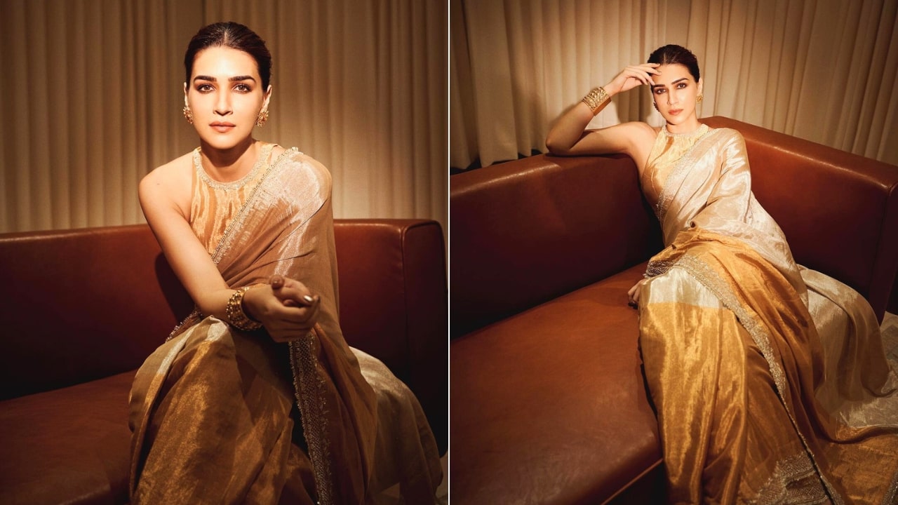 Kriti Sanon Tissue Saree Look