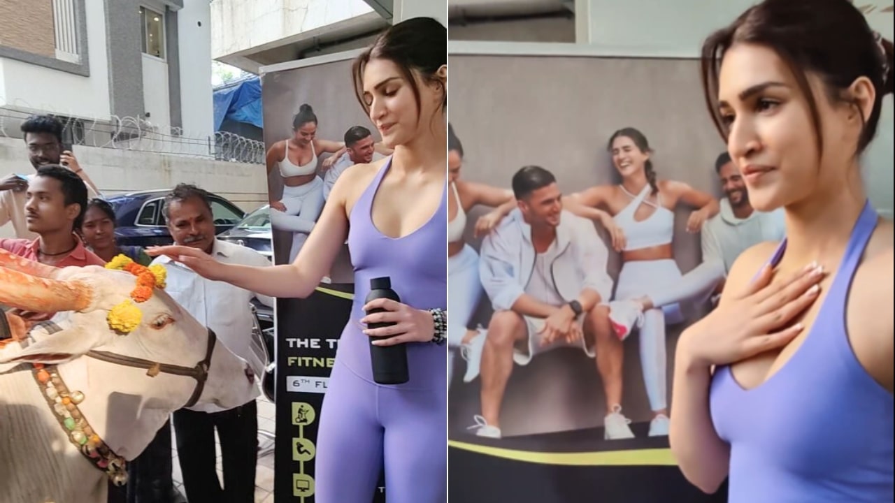 Kriti Sanon Touching Cow
