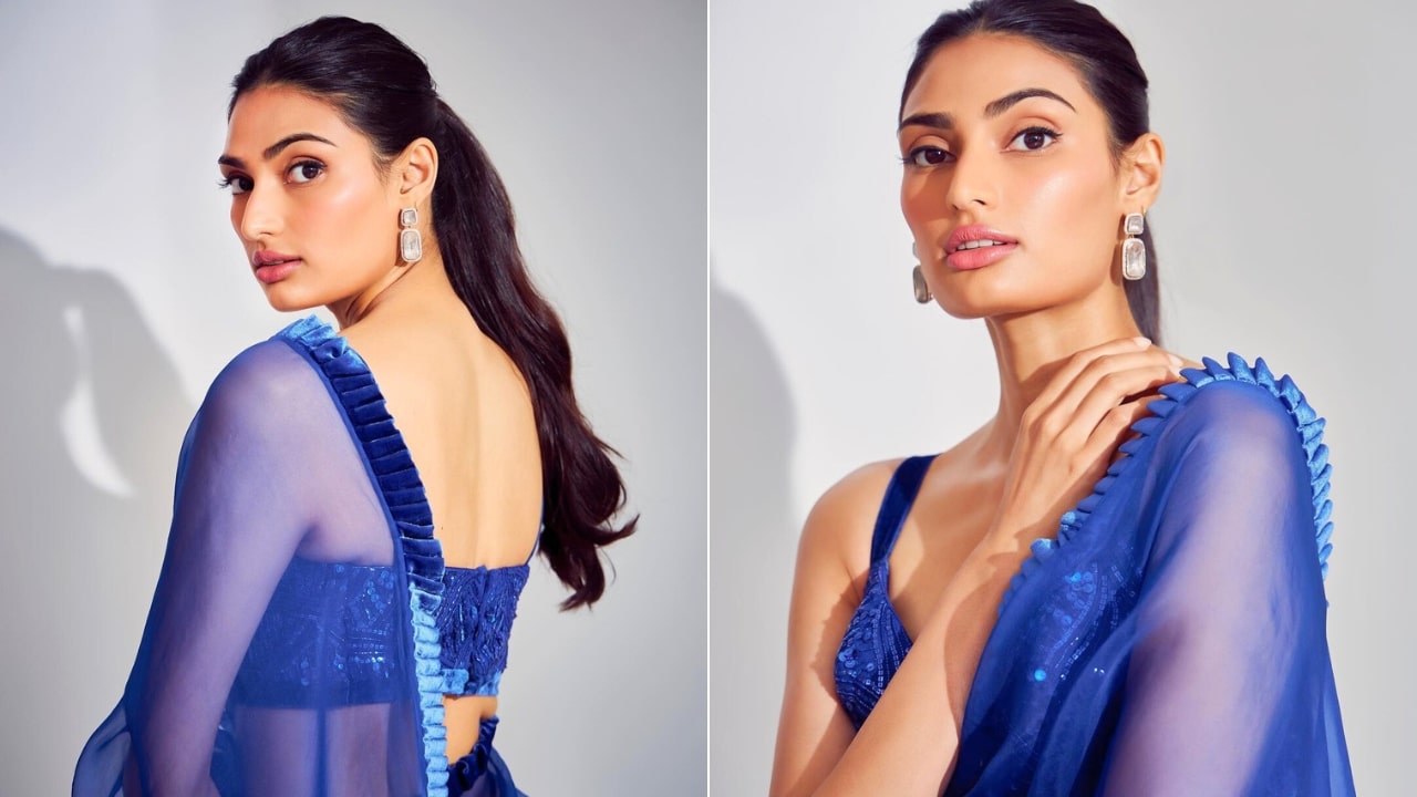 Athiya Shetty In Blue Saree