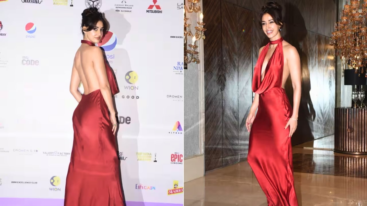 Disha Patani Red Backless Dress