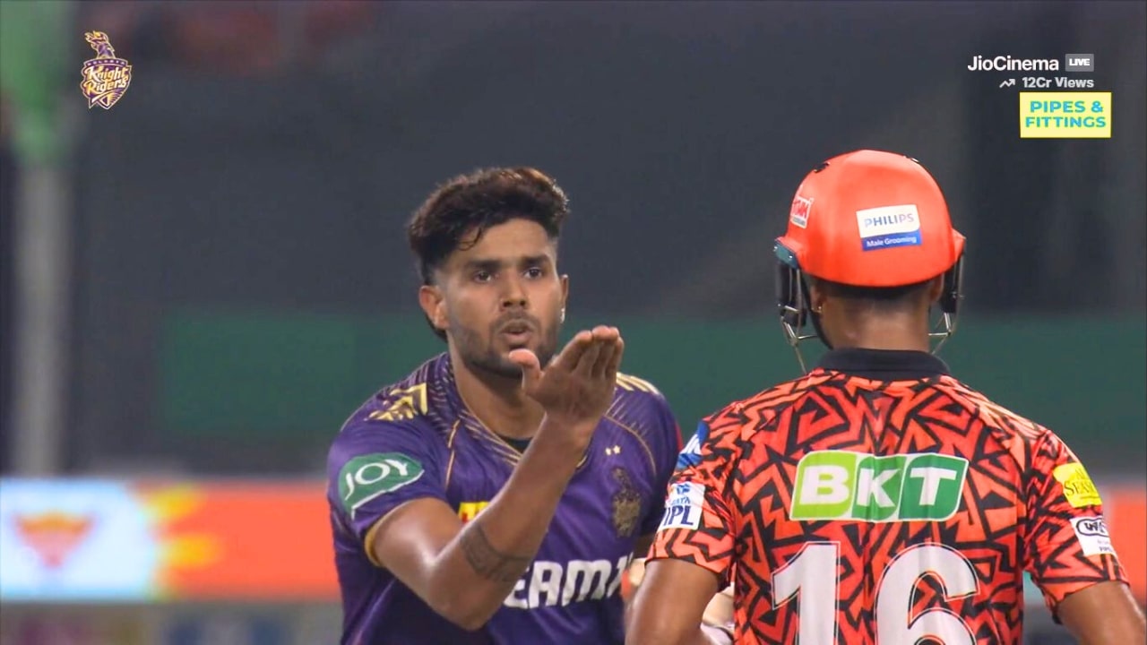 Harshit Rana Flying Kiss Celebration